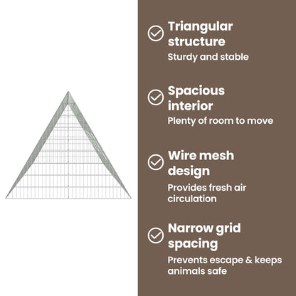Rabbit Cage Silver 430 x 100 x 85 cm Galvanised Steel