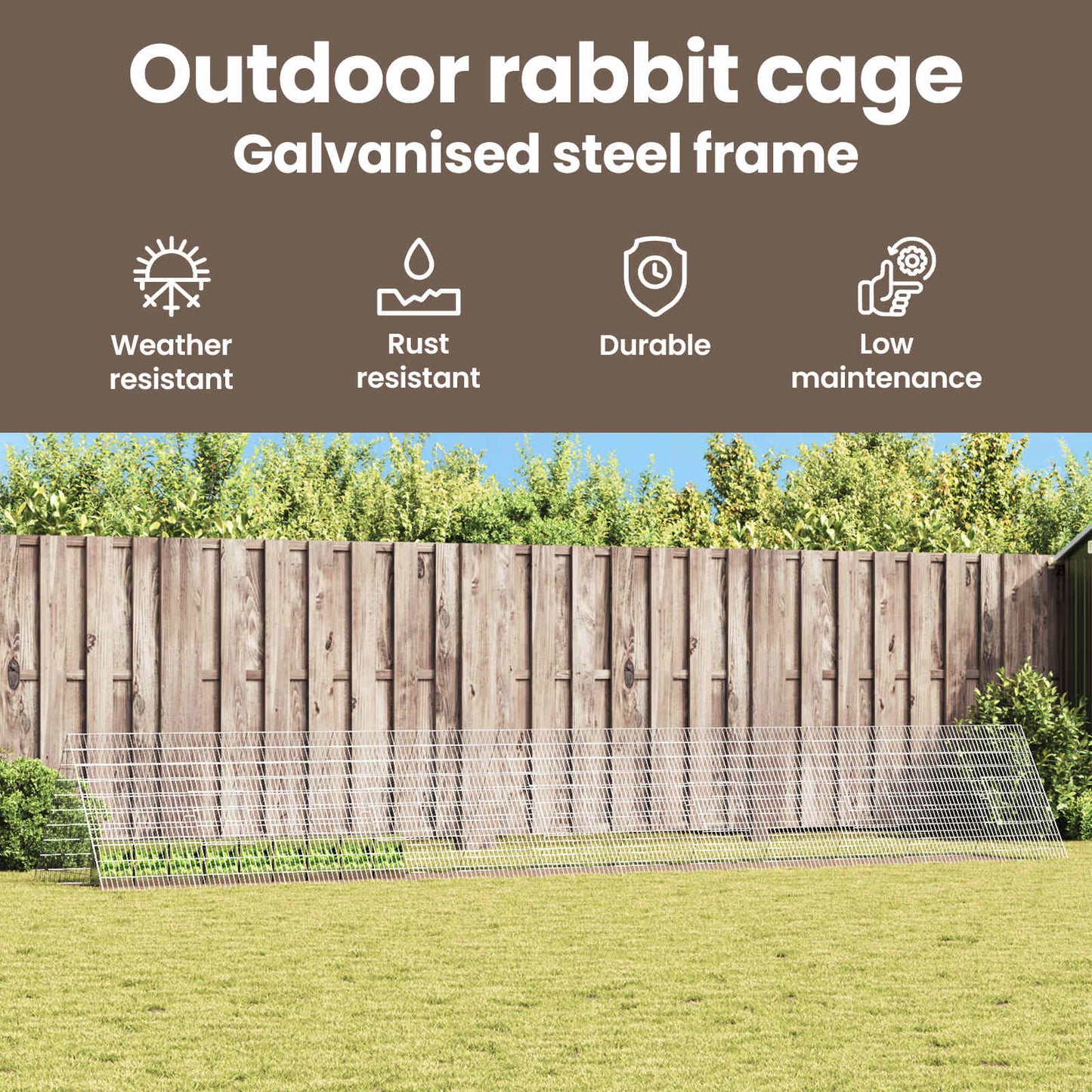 Rabbit Cage Silver 650 x 100 x 85 cm Galvanised Steel