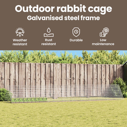 Rabbit Cage Silver 650 x 100 x 85 cm Galvanised Steel