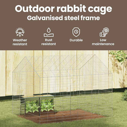 Rabbit Cage Silver 100 x 78 x 78 cm Galvanised Steel