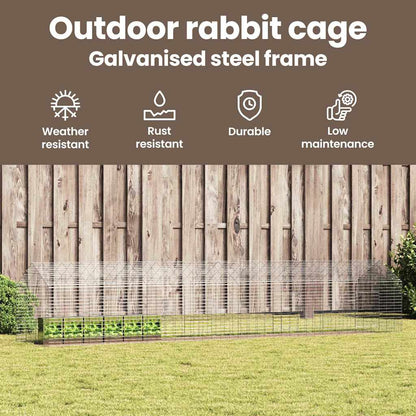 Rabbit Cage Silver 400 x 78 x 78 cm Galvanised Steel