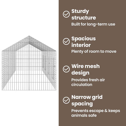 Rabbit Cage Silver 400 x 78 x 78 cm Galvanised Steel
