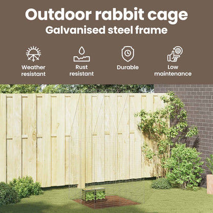 Rabbit Cage Silver 100 x 100 x 210 cm Galvanised Steel