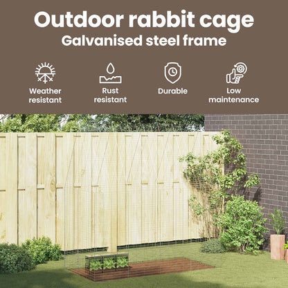 Rabbit Cage Silver 200 x 100 x 210 cm Galvanised Steel