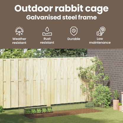 Rabbit Cage Silver 300 x 100 x 210 cm Galvanised Steel