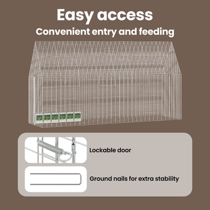 Rabbit Cage Silver 400 x 100 x 210 cm Galvanised Steel