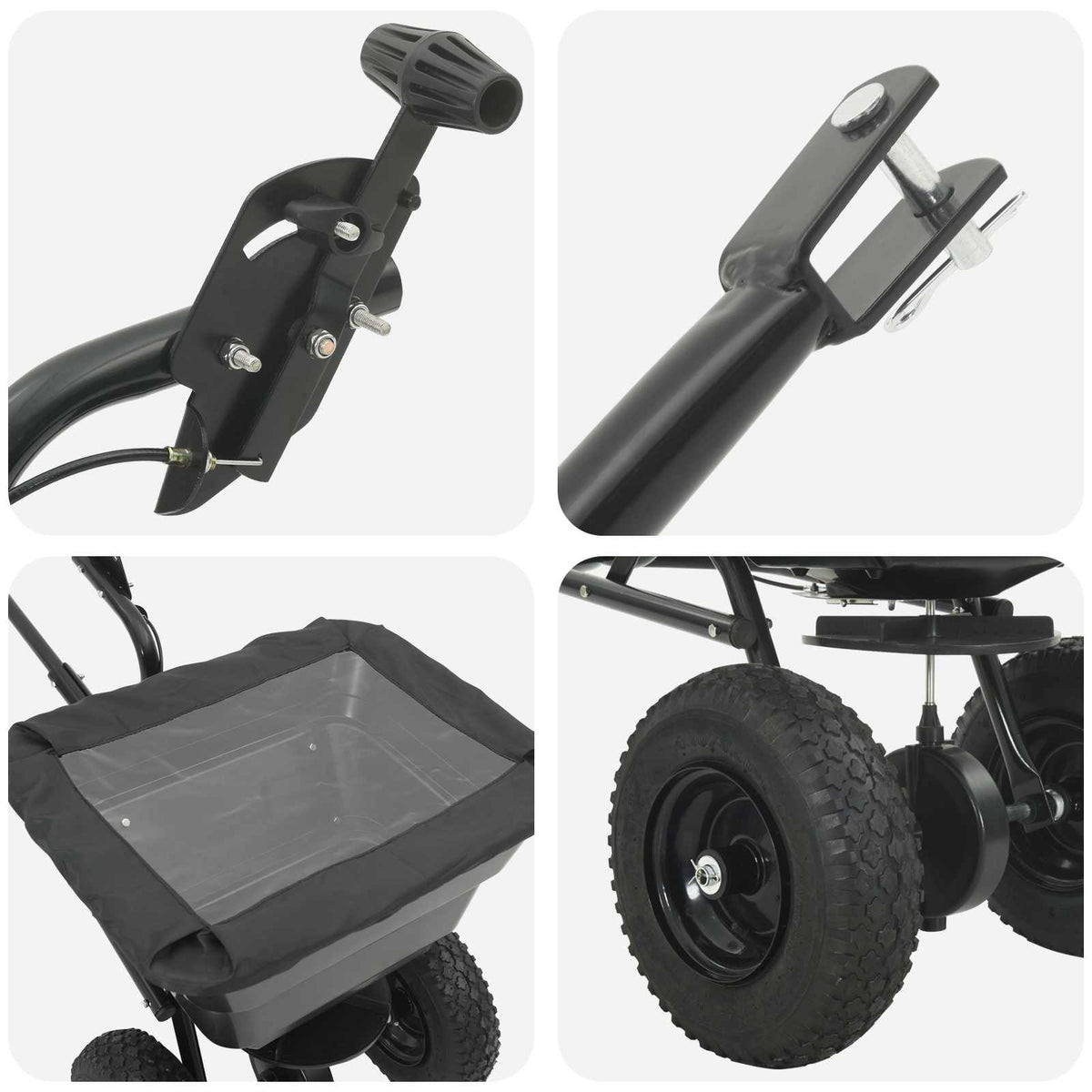 Spreader Black 53 x 108 x 74 cm PVC and Steel