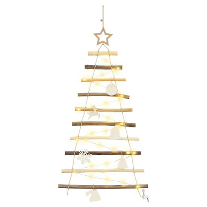 Christmas Tree with 30 LEDs Natural 90 cm Solid Ash Wood
