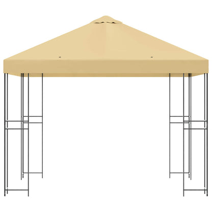 Gazebo 3 x 3 m Cream Polyester and Steel 190 gsm