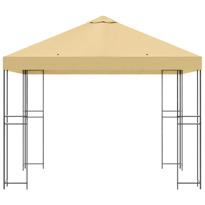 Gazebo 3 x 3 m Cream Polyester and Steel 190 gsm