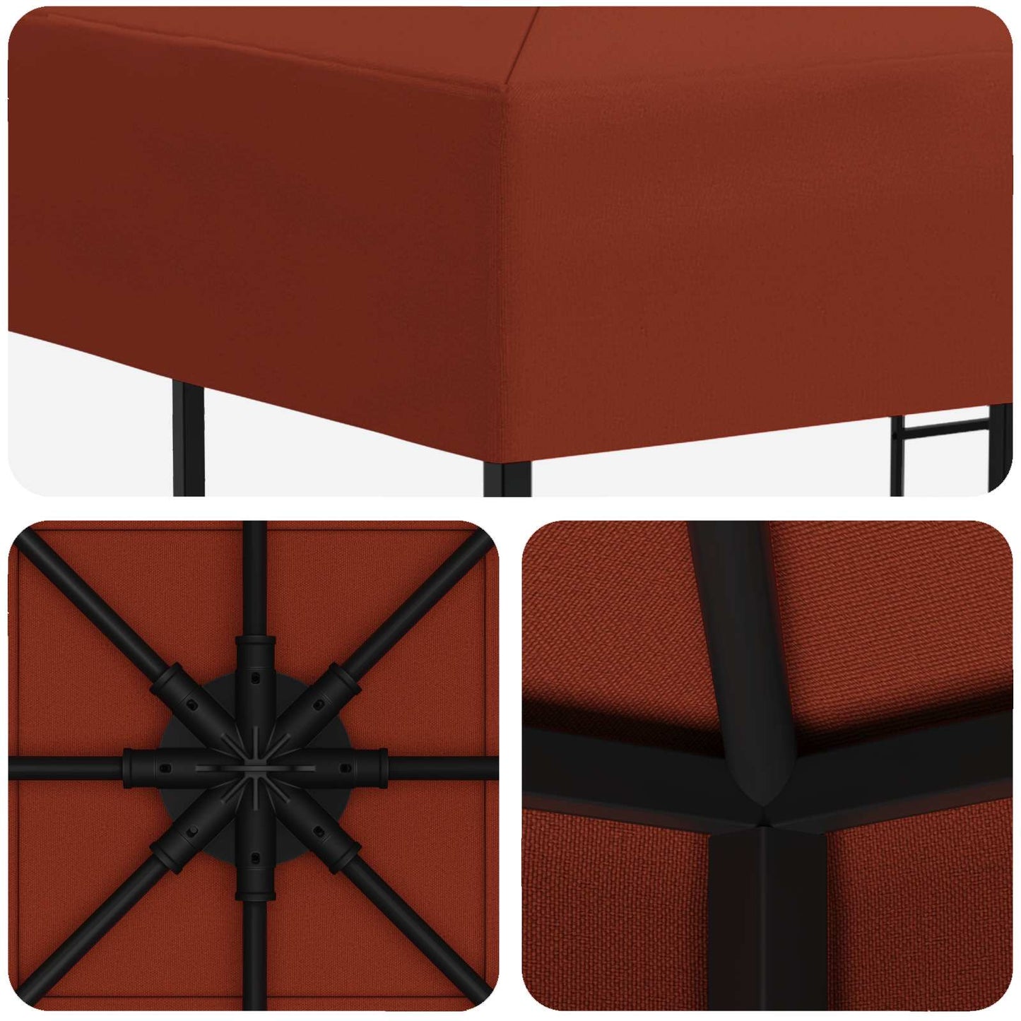 Gazebo 3 x 3 m Terracotta Polyester and Steel 190 gsm
