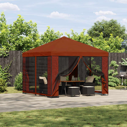 Gazebo 3 x 3 m Terracotta Polyester and Steel 190 gsm