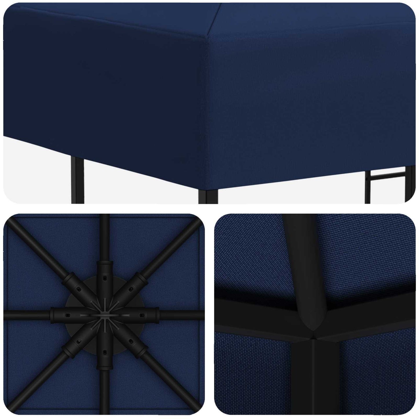 Gazebo 3 x 3 m Blue Polyester and Steel 190 gsm