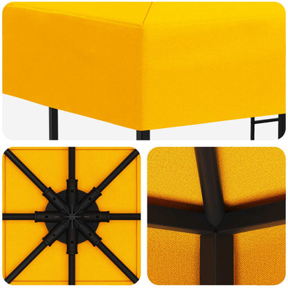 Gazebo 3 x 3 m Yellow Polyester and Steel 190 gsm
