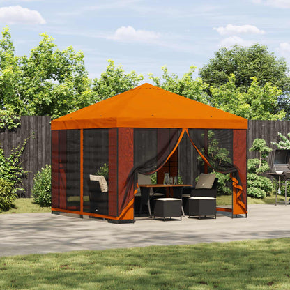 Gazebo 3 x 3 m Orange Polyester and Steel 190 gsm