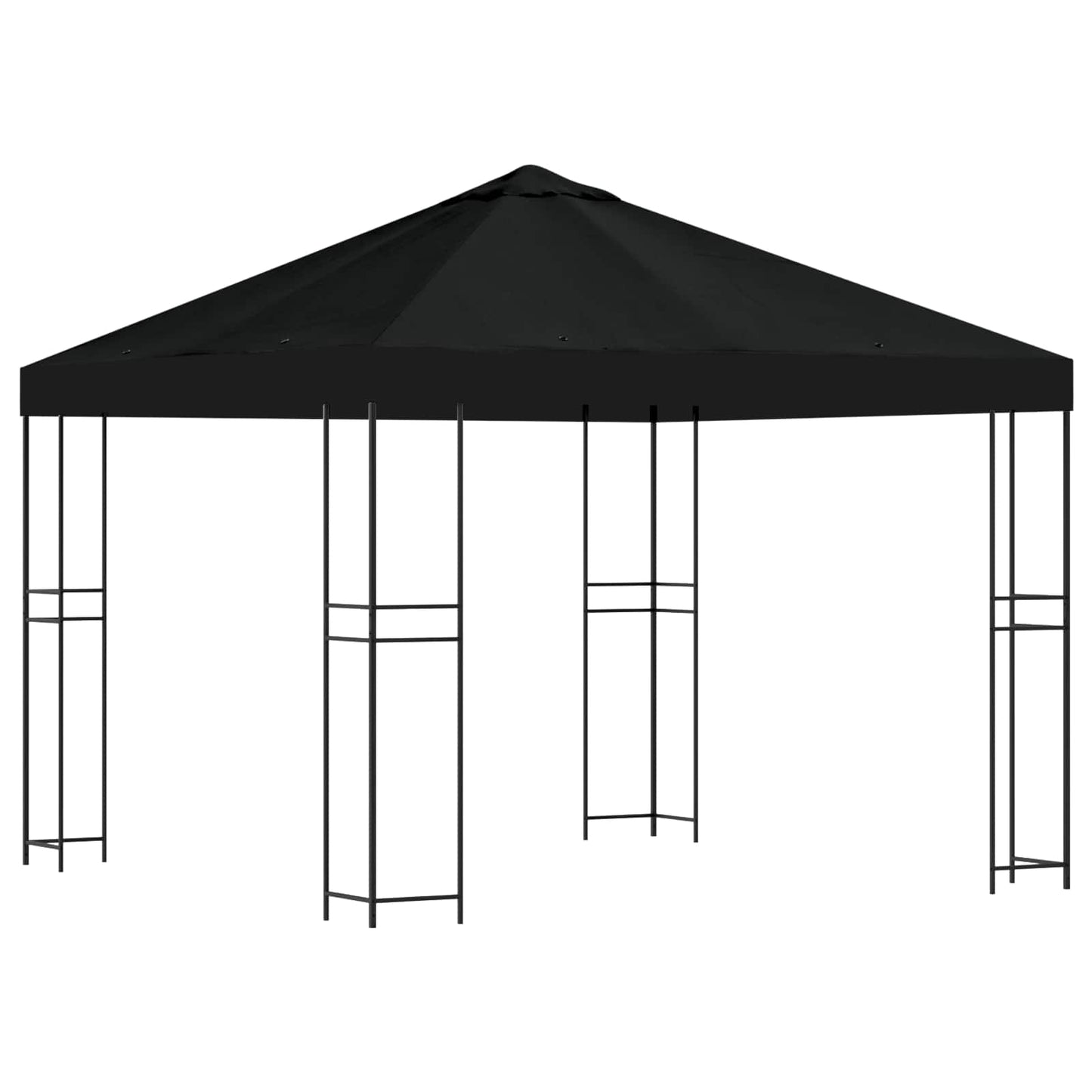 Gazebo 3 x 3 m Black Polyester and Steel 190 gsm