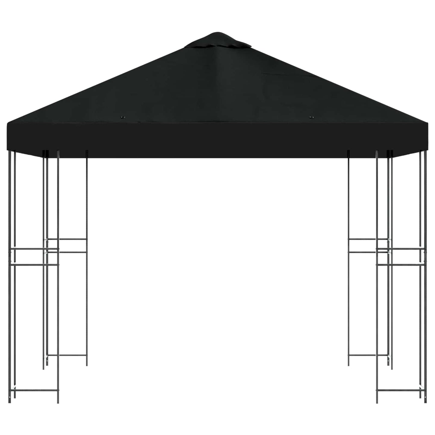 Gazebo 3 x 3 m Black Polyester and Steel 190 gsm