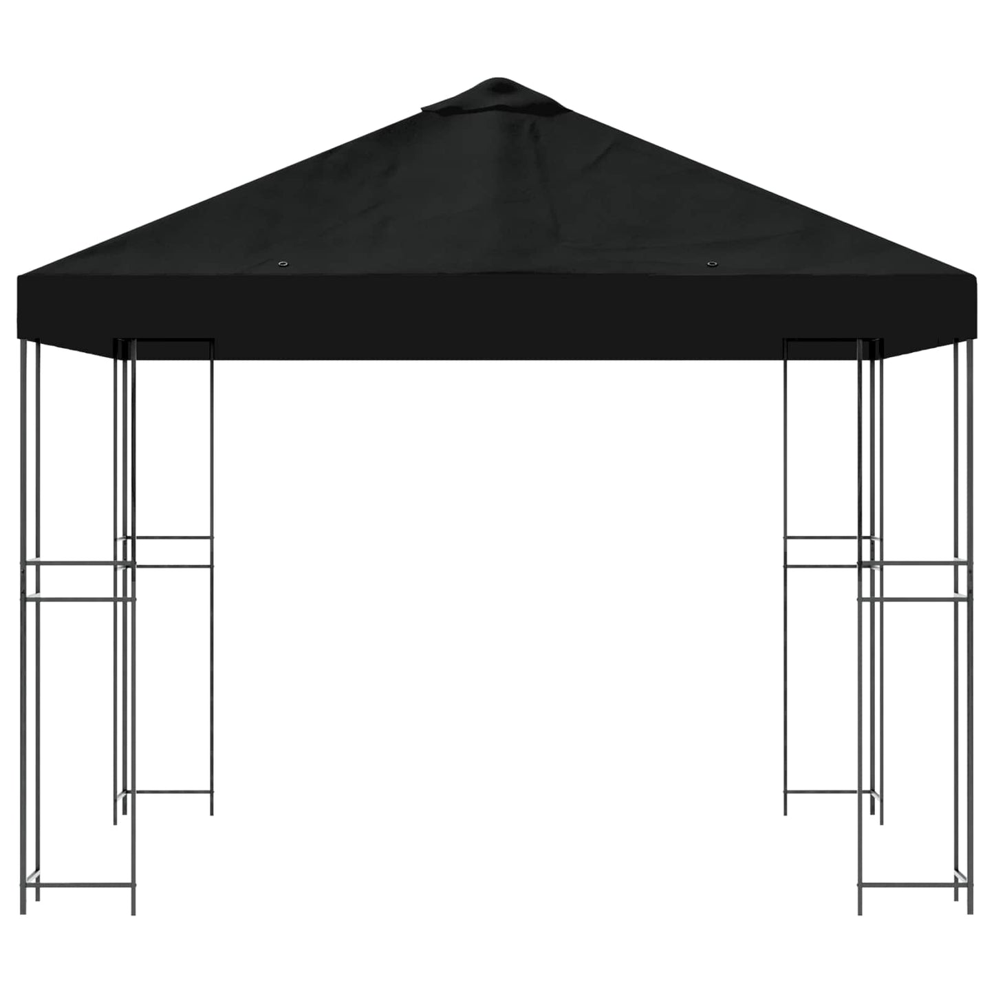 Gazebo 3 x 3 m Black Polyester and Steel 190 gsm