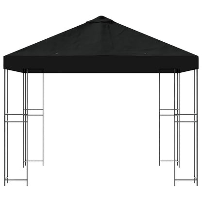 Gazebo 3 x 3 m Black Polyester and Steel 190 gsm