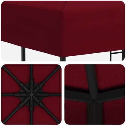 Gazebo 3 x 3 m Burgundy Polyester and Steel 190 gsm