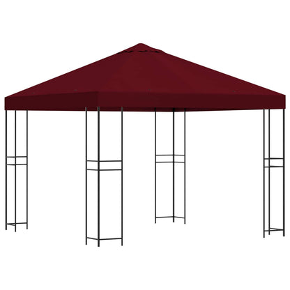 Gazebo 3 x 3 m Burgundy Polyester and Steel 190 gsm