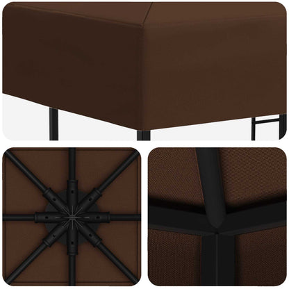 Gazebo 3 x 3 m Brown Polyester and Steel 190 gsm