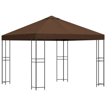 Gazebo 3 x 3 m Brown Polyester and Steel 190 gsm