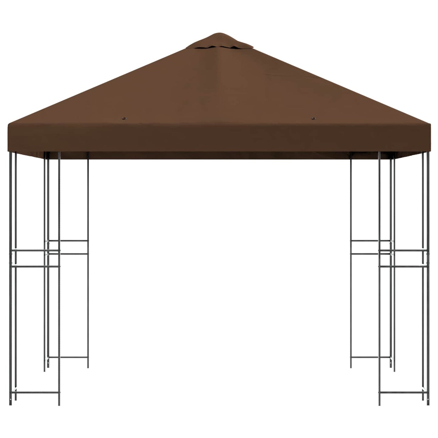 Gazebo 3 x 3 m Brown Polyester and Steel 190 gsm