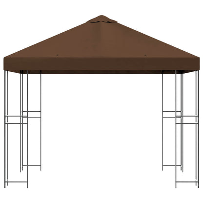Gazebo 3 x 3 m Brown Polyester and Steel 190 gsm