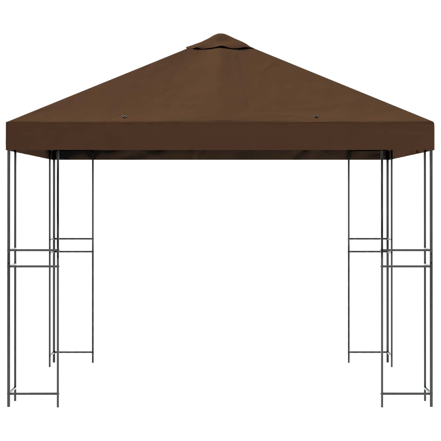 Gazebo 3 x 3 m Brown Polyester and Steel 190 gsm