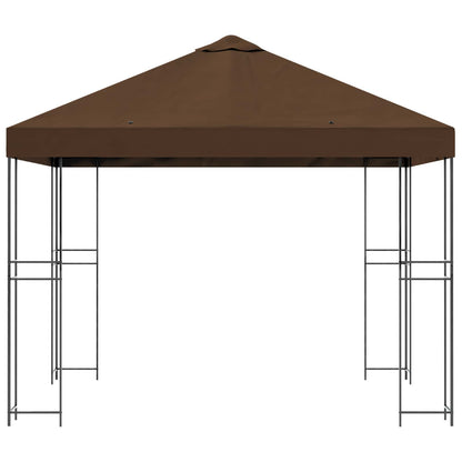 Gazebo 3 x 3 m Brown Polyester and Steel 190 gsm