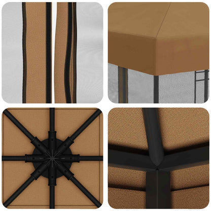 Garden Gazebo with Sidewalls 3 x 3 m Beige Polyester and Steel