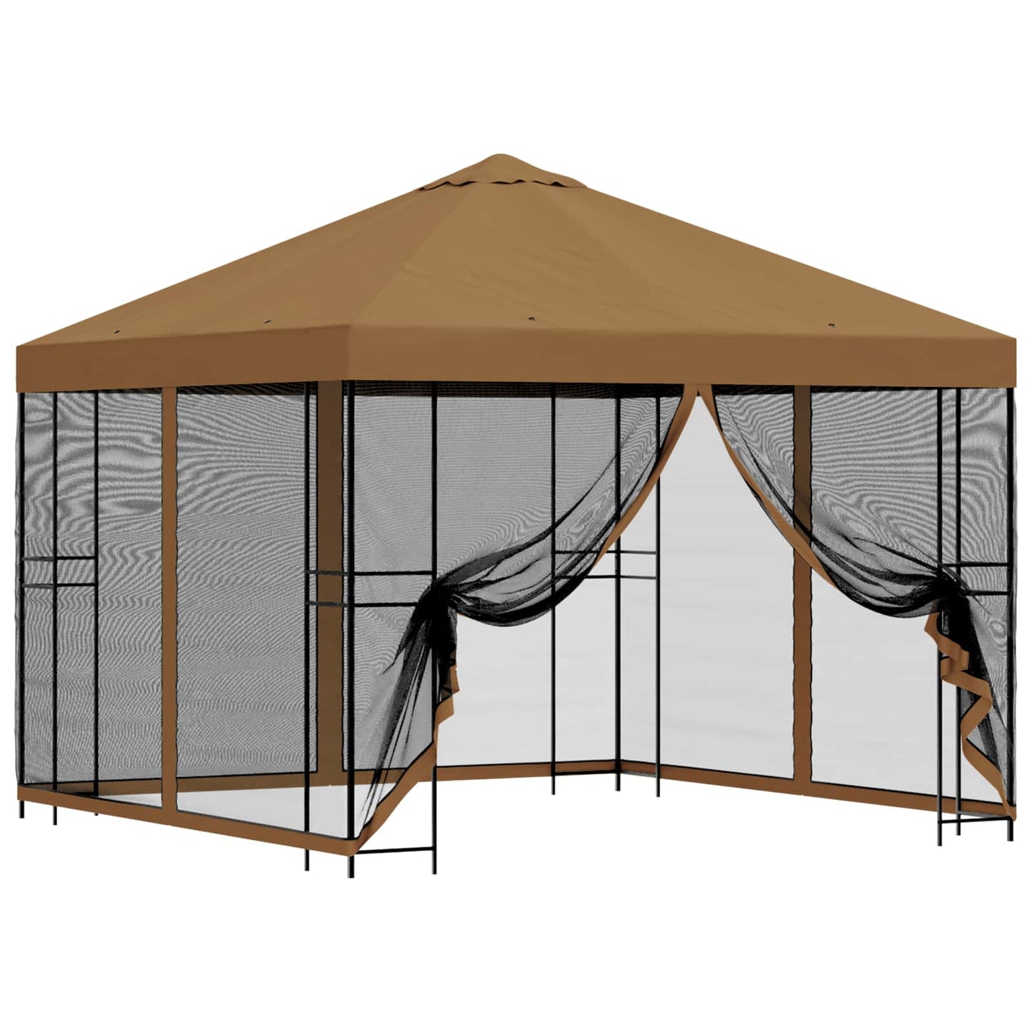 Garden Gazebo with Sidewalls 3 x 3 m Beige Polyester and Steel