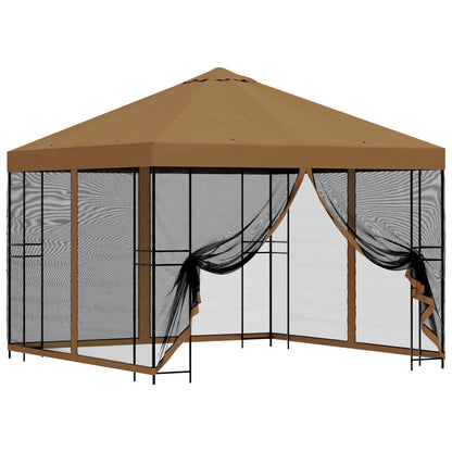 Garden Gazebo with Sidewalls 3 x 3 m Beige Polyester and Steel