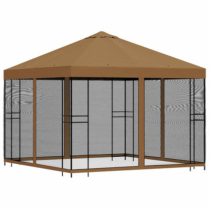 Garden Gazebo with Sidewalls 3 x 3 m Beige Polyester and Steel