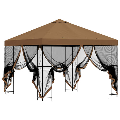 Garden Gazebo with Sidewalls 3 x 3 m Beige Polyester and Steel