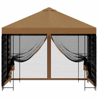 Garden Gazebo with Sidewalls 3 x 3 m Beige Polyester and Steel