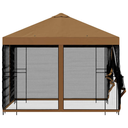 Garden Gazebo with Sidewalls 3 x 3 m Beige Polyester and Steel