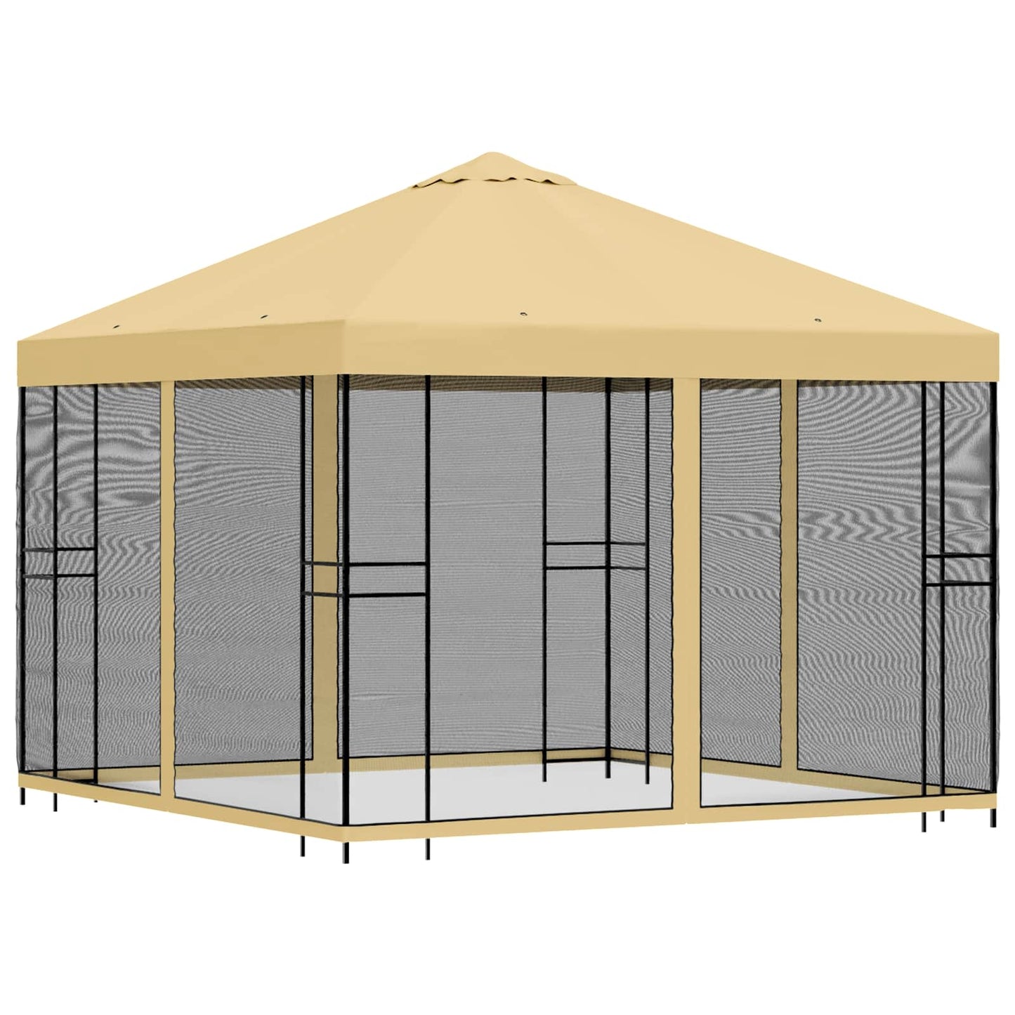 Garden Gazebo with Sidewalls 3 x 3 m Cream Polyester and Steel
