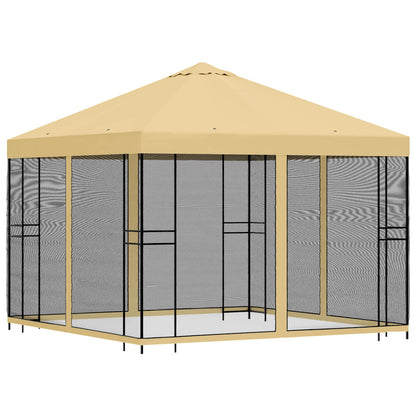 Garden Gazebo with Sidewalls 3 x 3 m Cream Polyester and Steel