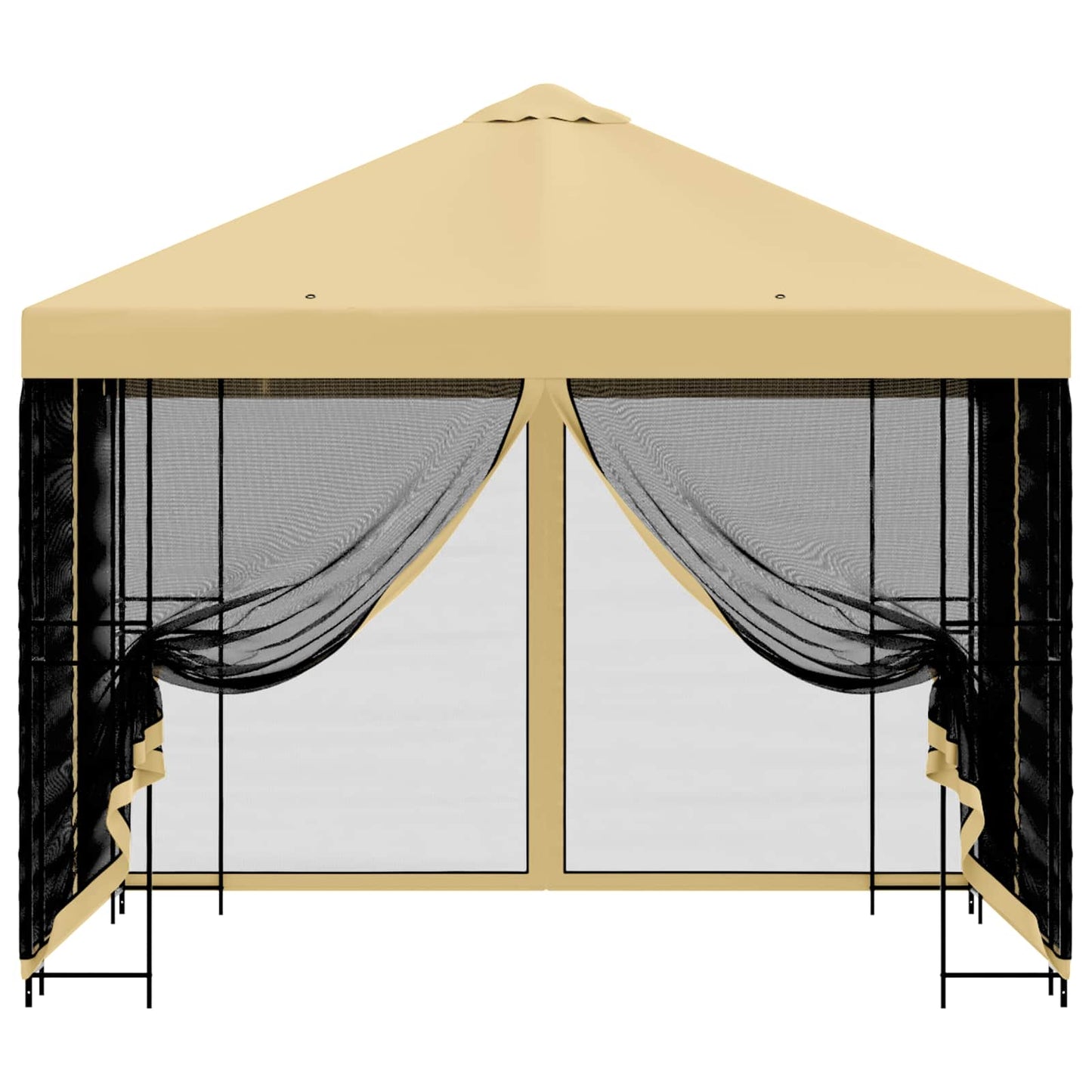 Garden Gazebo with Sidewalls 3 x 3 m Cream Polyester and Steel