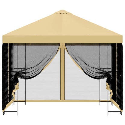 Garden Gazebo with Sidewalls 3 x 3 m Cream Polyester and Steel