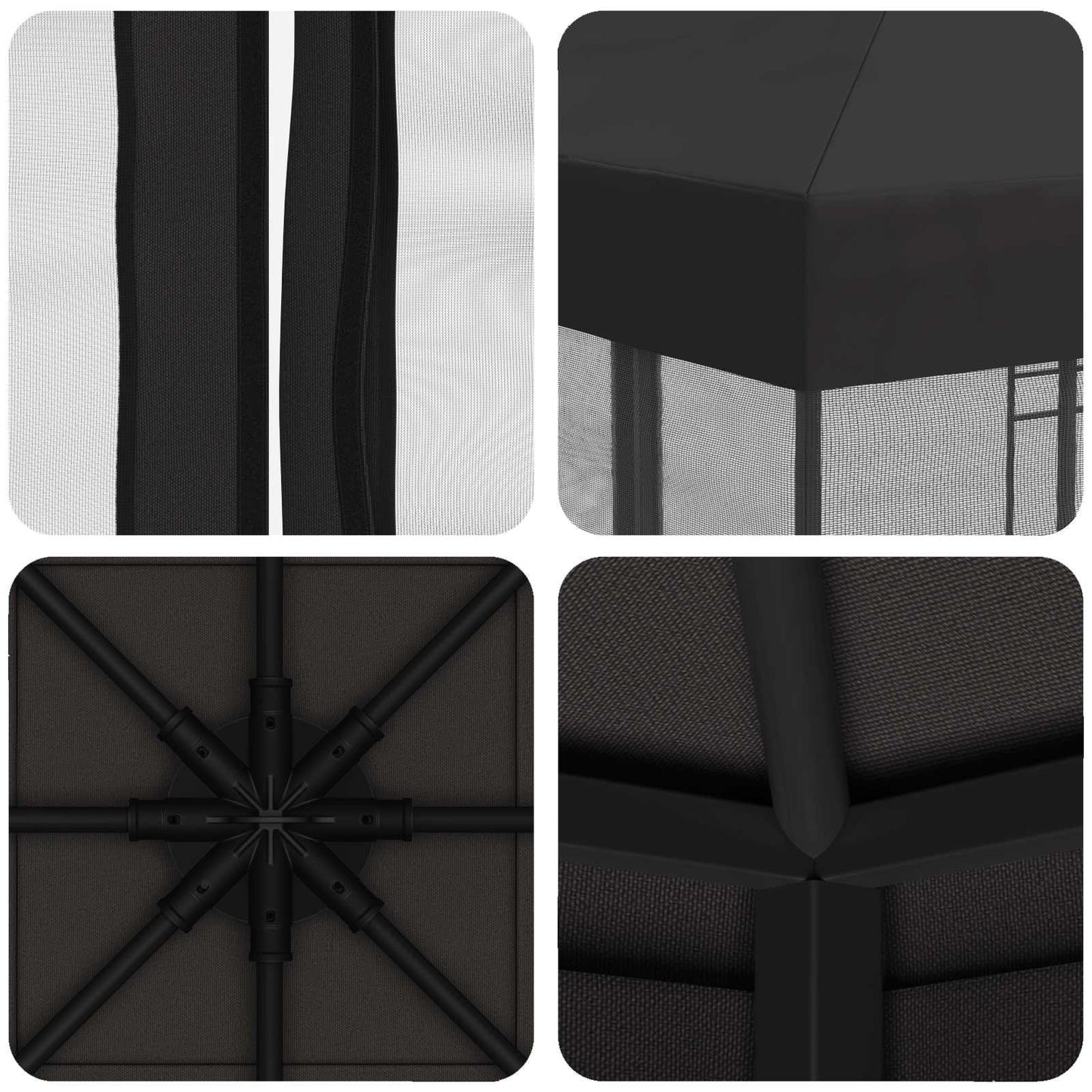 Garden Gazebo with Sidewalls 3 x 3 m Anthracite