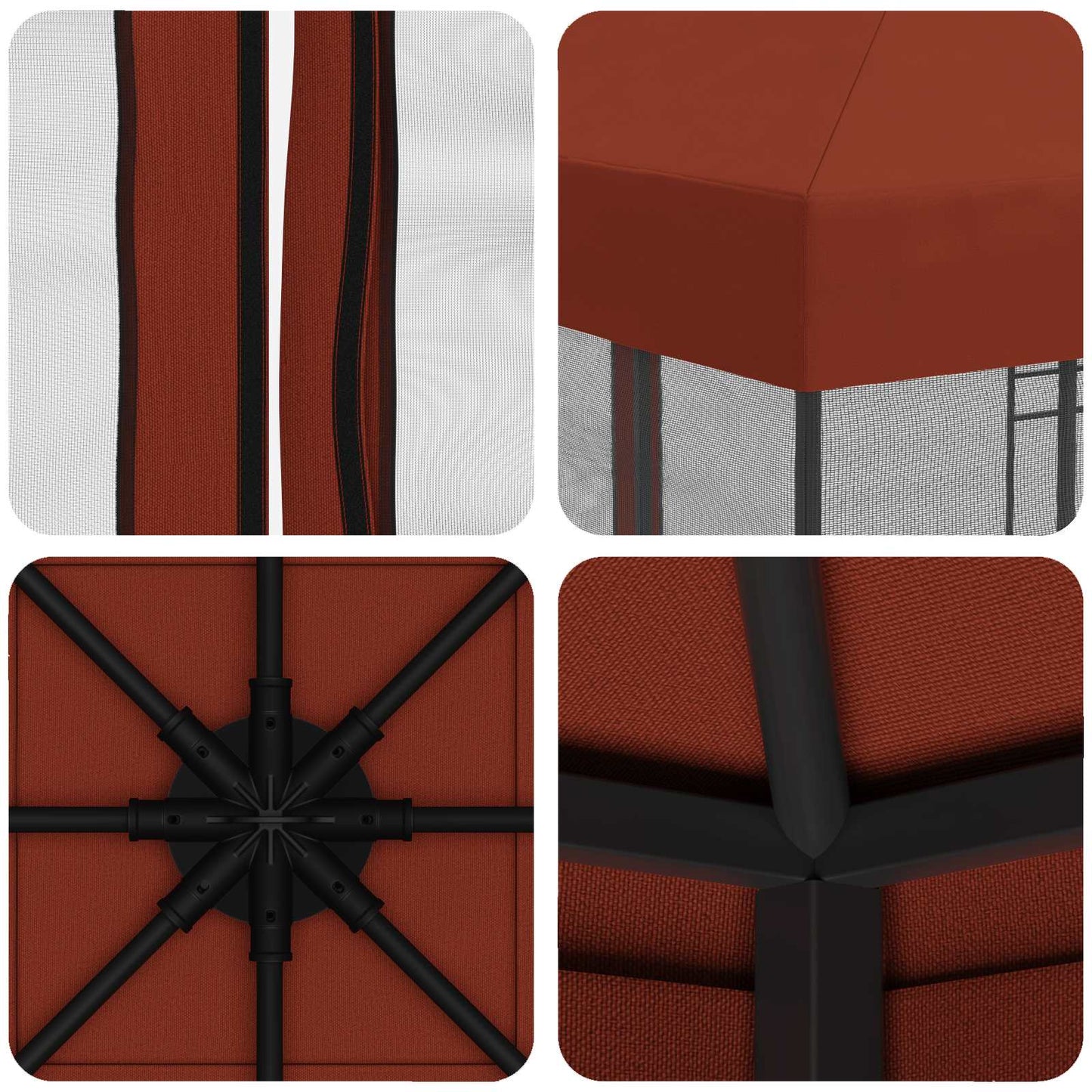 Garden Gazebo with Sidewalls 3 x 3 m Terracotta