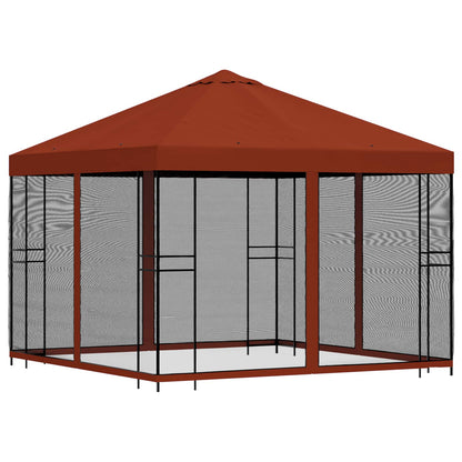 Garden Gazebo with Sidewalls 3 x 3 m Terracotta