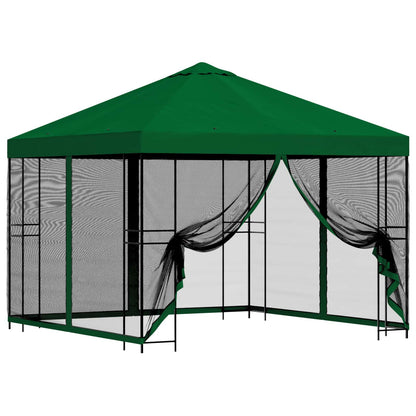 Garden Gazebo with Sidewalls 3 x 3 m Green Polyester and Steel
