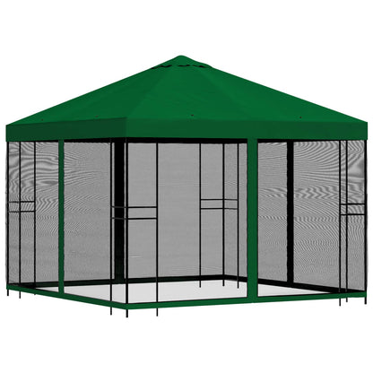 Garden Gazebo with Sidewalls 3 x 3 m Green Polyester and Steel