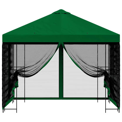 Garden Gazebo with Sidewalls 3 x 3 m Green Polyester and Steel