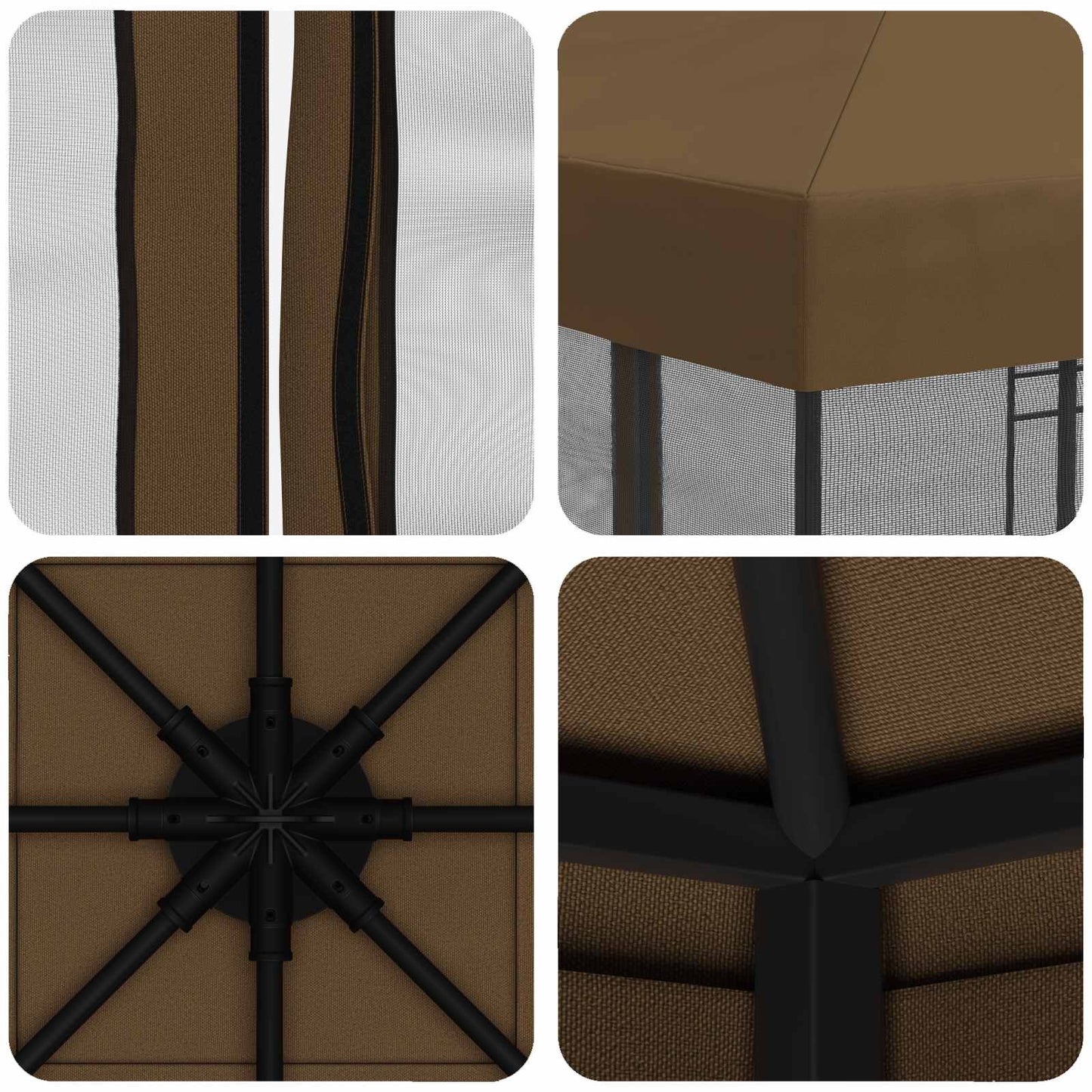 Garden Gazebo with Sidewalls 3 x 3 m Taupe Polyester and Steel