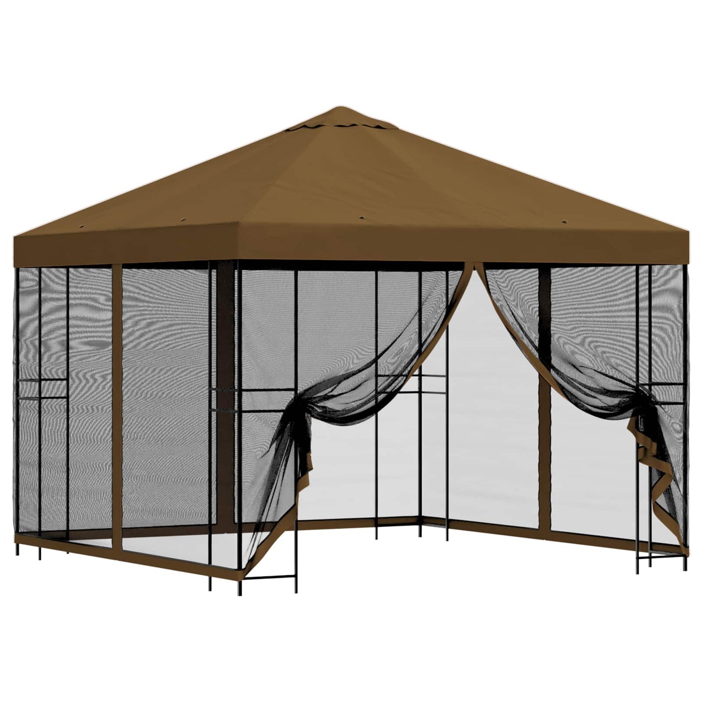 Garden Gazebo with Sidewalls 3 x 3 m Taupe Polyester and Steel